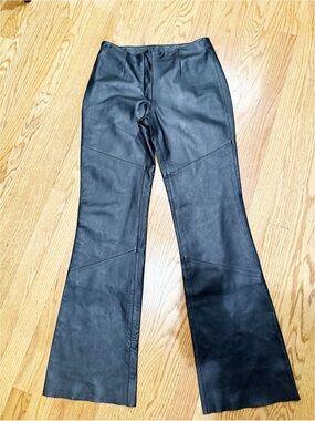 Leather Limited Black Leather Flare Pants | Size 8